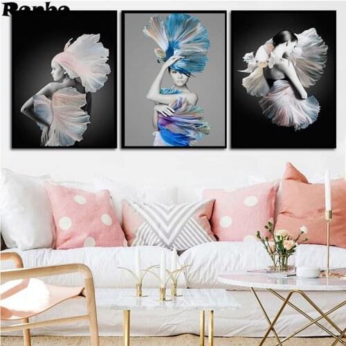 Full square Drill 5D DIY Diamond Painting Creative Peacock Fish Beauty Cross Stitch Mosaic Needlework Diamond Embroidery sale