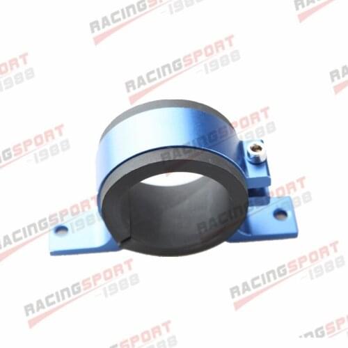 52mm ID Aluminum Fuel Pump Mount Bracket Single Filter Clamp Cradle Blue