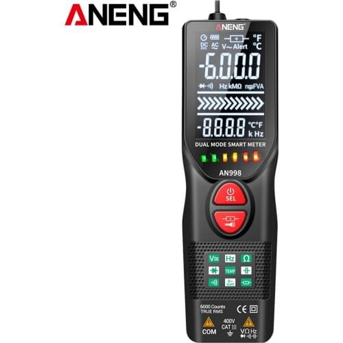 ANENG AN998 Multimeter Automatic Digital 6000 Count Multimeter AC/DC Voltmeter Temp Ohm Hz Detector Non-contact Voltage Detector