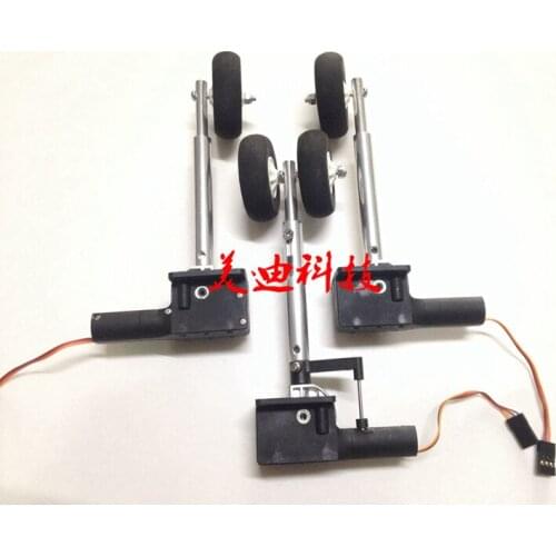 Electric aluminum alloy shock 40g steering gear metal worm-type retractable landing gear for RC plane Freeshipping