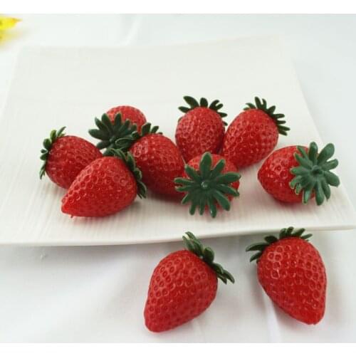1pc 3cm Artificial Fruit Fake Simulation Strawberry Model Ornament Craft Photography Props Christmas Window Decoration Props