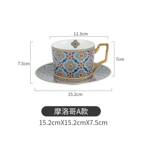 Ceramic Afternoon Black Tea Cups And Saucers Bone China Coffee Cup With Tray Porcelain Drinkware Set Dropshipping