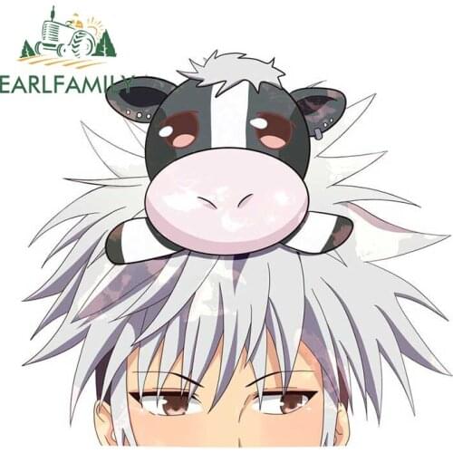 EARLFAMILY 13cm x 12cm for Soma Hatsuharu Fruit Basket Peeker Car Stickers Air Conditioner Surfboard Decal Waterproof Sunscreen