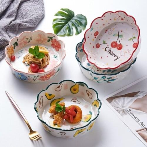 Noodle Bowl Japanese Large Creative Noodle Bowl For Noodle Shop Fruit Salad Soup Bowl Ceramic Material Kitchen Tableware