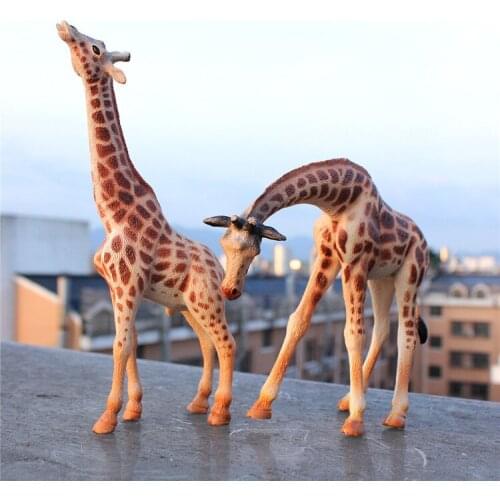 Simulation solid giraffe model toy African wild animal model giraffe ornaments