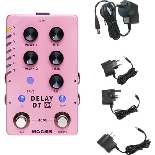 MOOER D7 DELAY X2 stereo delay effect device supports storage effects with 14 delay effects