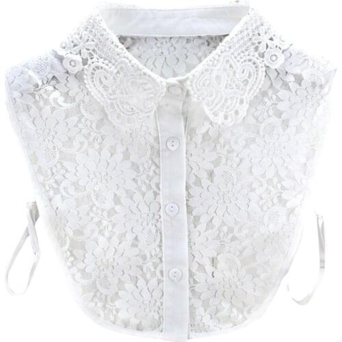 Women Detachable Hollow Lace Lapel Fake Collar False Blouse Clothing Accessories -OPK