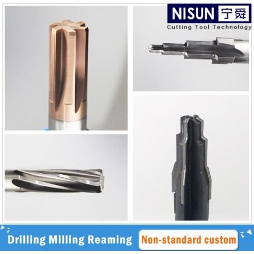 Custom carbide hss reamer spiral straight slot steps welding reamer hand machine CNC