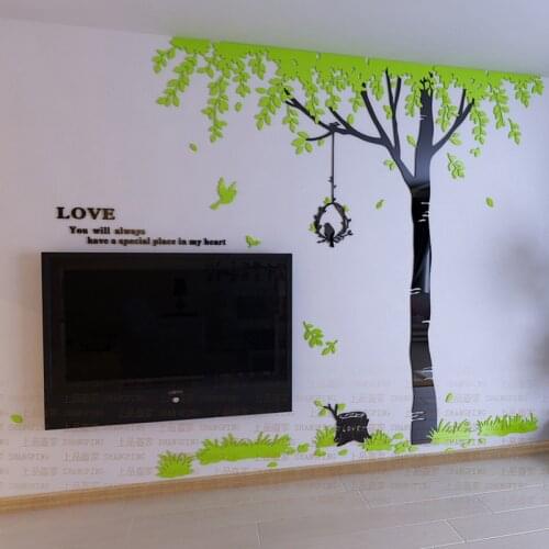 New Arrival Love Tree Crystal Acrylic Wall Stickers Bedroom Wall DIY Art Wall Decor Sofa Background Creative 3d Wall Sticker
