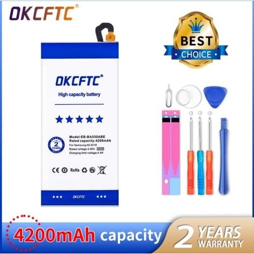 Original Battery for Samsung Galaxy Galaxy A8 2018 (A530) A530 SM-A530F 4200 mAh EB-BA530ABE Phone Replacement Batteries