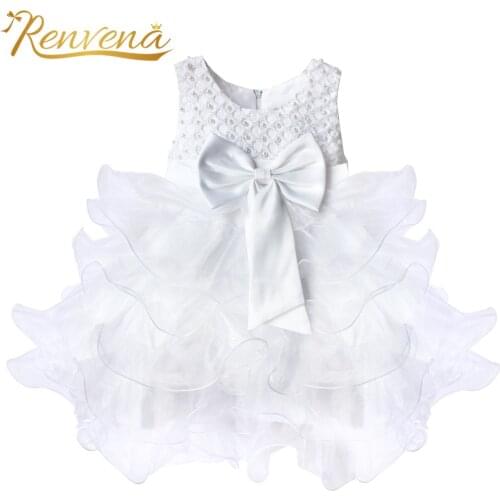 Baby Dresses Infants Birthday Flower Girl Dress Princess Wedding Party First Communion Dress for Girls Christening Baptism Gowns