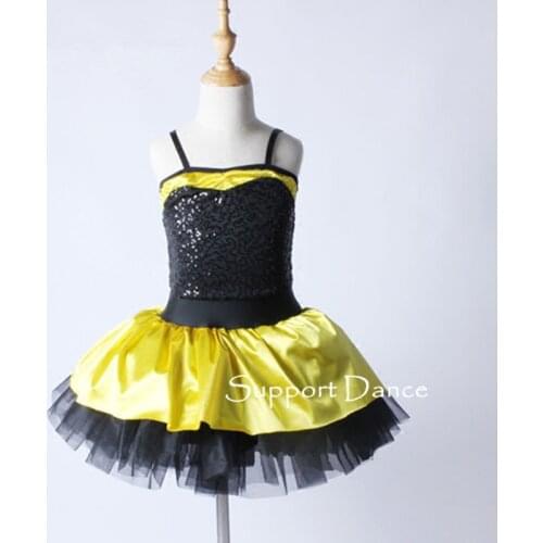 Support-Dance Satin Camisole Ballet Tutu Dress Kids Adult Dance Costume C210