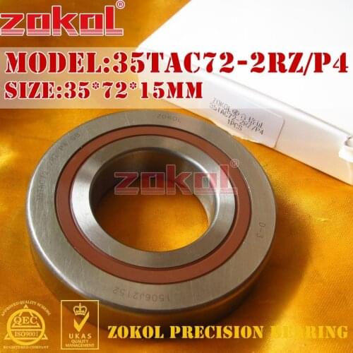 ZOKOL bearing 35TAC72 2RZ P4 Universal matching 35TAC72BSUC10PN7B(P4) Ball Screw Support Ball Bearing 35*72*15mm