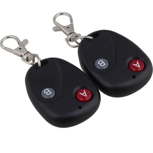 2pcs/lot 433MHz DC12V 2CH Wireless Remote Control Switch Learning Code AB Key Transmitter 2260 Chip For Garage Door Opener
