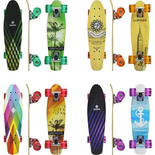 22 Inch Maple Skateboard with 4 Wheels 7 Layer Maple Deck Skateboard for Kids Beginners