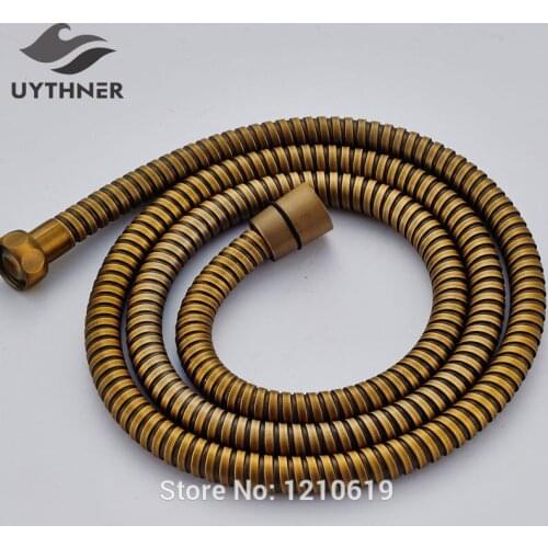New Arrival 1.5M Bathroom Replacement Shower Hose Antique Brass Flexible Hand Shower Hoses Pipes