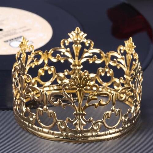 Tiara Crown Party Cake Topper Decoration Crown Hair Ornaments Wedding Supplies Accessories Gold Silver Cake Decorative A35