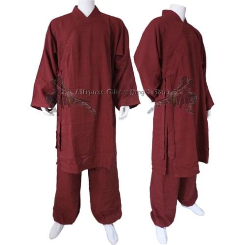 Custom Make 25 Colors Linen Shaolin Uniform Buddhist Monk Kung fu Martial arts Suit Tai chi Wing Chun Wudang Taoist Clothes