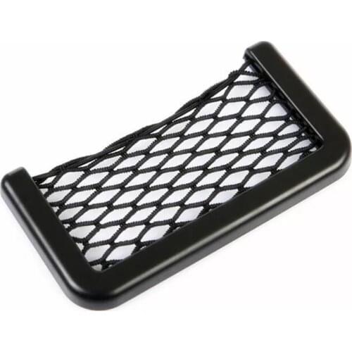 Universal Car Seat Side Back Storage Net Bag Phone Holder Multi-use Pocket Organizer Black Stowing Tidying Car Accessories