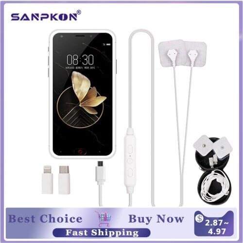 USB Portable Mini Pulse Body Phone Massager Mobile Phone Control Body Electrode Massage EMS TENS Relax Muscle Stimulator Therapy