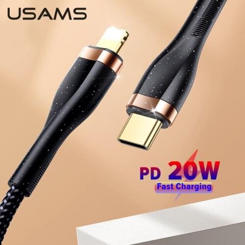 USAMS PD 20W Fast Charging USB Type C Cable For iPhone 12 Pro Max 11 Xr Xs 8 Plus ipad mini air Macbook USB C Charger Date Cable