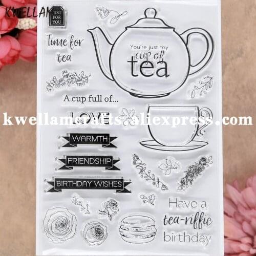 Time for Tea Friendship Birthday Wishes Warmth Love Scrapbook photo cards rubber stamp clear stamp transparent stamp 9081526