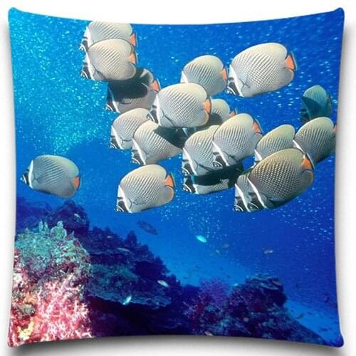 All kinds of fish For 18*18 inch etc 5 size 9 style Pillow Cases Home Decorative for Square Vintage Printed Coffee Shop Texitles