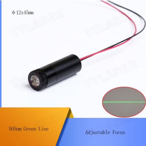 D12X45mm Focusable 505nm 5mw 10mw 20mw 30mw Line Laser Module Adjustable Focus