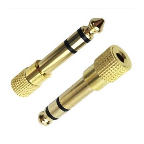 3.5mm GOLD Headphone Stereo Adapter to 6.35mm Jack Earphone 1/4" Audio Adaptor NEW