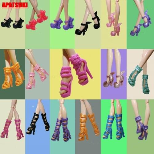 1pair Random Style Your Choice Doll Shoes High Heel Shoes For Monster High Dolls Sandals Shoes For 1/6 Monster Dolls Accessories