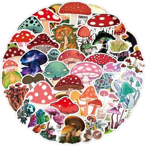 10/50Pcs/pack Kawaii Mushroom Decorative Scrapbooking Craft Sticker Diary Album Sticker Adhesive