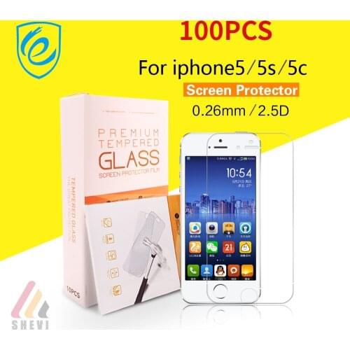 100PCS 0.26mm 2.5D Protective Film for iPhone 7 7Plus 8 8 Plus x Tempered Glass round Screen Protector For iphone 4S 5 5S 6 6S