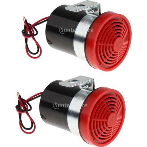 2X 12V Reversing Alarm Backup Horn Reverse Siren Beeper Buzzer Warning Alert Electric Snail Horn Loudspeaker Black Red