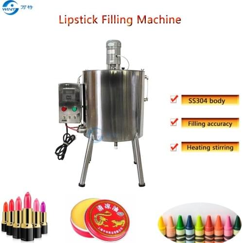 304 stainless steel Heating and stirring filling machine lipstick crayon Cool oil Nail polish stirring soap filling machine15L