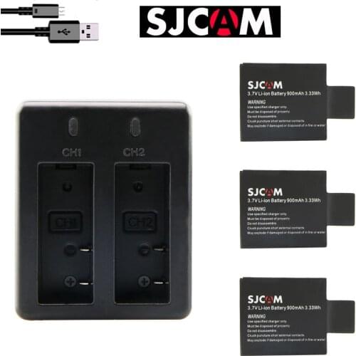 3.7v 900mah bateria sj 4000 5000 6000 7000 battery + dual USB charger for SJCAM sj4000 sj7000 sj6000 sj5000 HD camera accessory