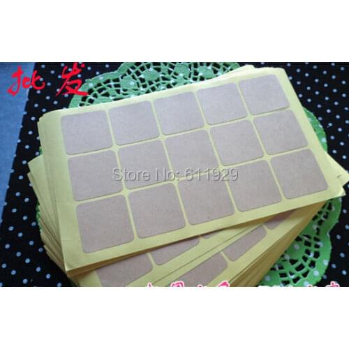 Free shipping blank square kraft paper seal stickers 3.5x3.5cm/gift packing labels/DIY baking decorated stickers 600 pcs a lot