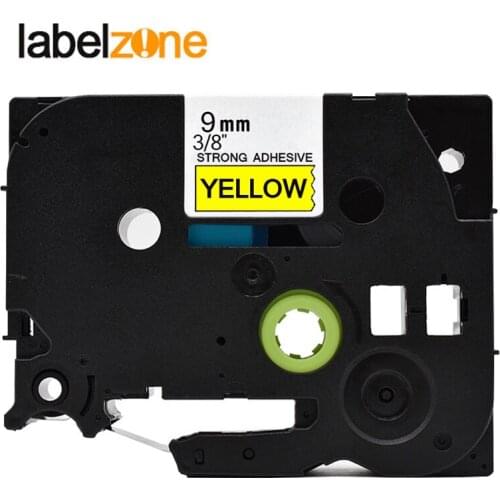 9mm Black on Yellow tze-S621 Strong adhesive Compatible Brother p-touch printers tze label Tape laminated ribbon Tz-S621 TZS621