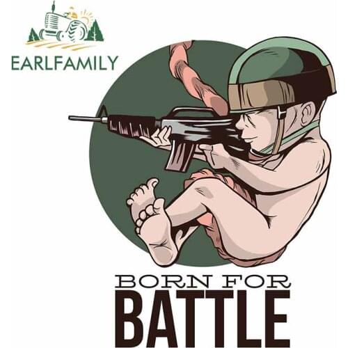 EARLFAMILY 13cm x 11cm For Baby Soldier Car Accessories Stickers Vinyl Material Decal Waterproof Sunscreen for VAN JDM RV
