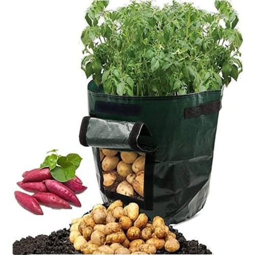 PE Cloth DIY Vegetable Plant Grow Bag Potato Grow Planter Tomato Planting Container Bag Thicken Garden Pot Garden Supplies