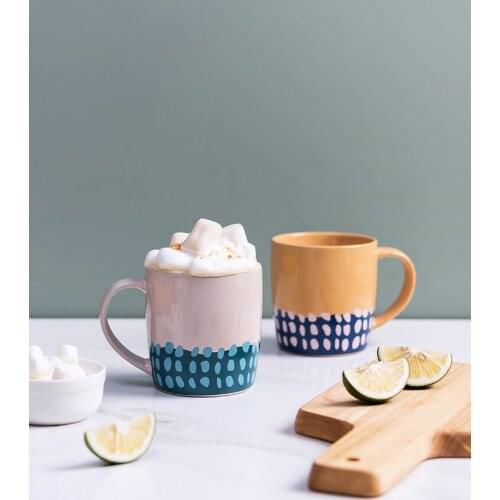 1Pcs 330ML Ceramic Office Coffee Milk Tea Mugs Cold Drink Fruit Juice Breakfast Cup Porcelain Birthday Couples Gifts Friends Cup