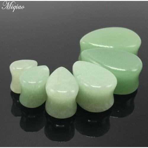 Miqiao 2 Pcs 6-16mm Body Piercing Jewelry Teardrop Water Drop Tunnel Earrings Gauge Ear Expander Stretcher Earplugs