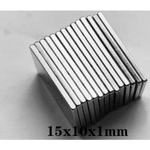 20~500PCS 15X10X1 mm Block Powerful Magnet 15*10*1 mm Bulk Sheet Neodymium Magnetic 15x10x1mm Strong Permanent NdFeB Magnets