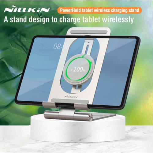 NILLKIN 15W Fast Wireless Charging for iPad Pro 12.9 11 2020 10.2 10.5 Pro 11 Air Adjustable Tablet Holder Aluminum Alloy Stand