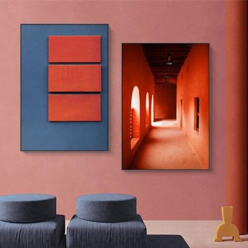 Windows Building Landscape Canvas Painting Nordic Colourful Posters and Prints Wall Art Pictures for Living Room Home Decor