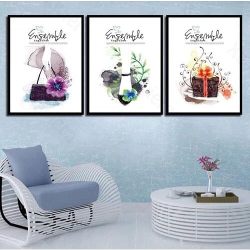 Home Decor Poster Canvas Print Urban Beauty Accessories Hand-Painted Painting Simple Wall Art Picture for Living Room Girls Room