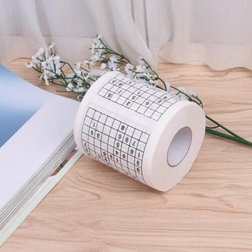 Y1UF Durable Sudoku Su Printed Tissue Paper Toilet Roll Paper Good Puzzle Game