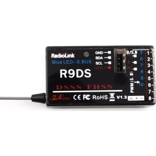 FATJAY RadioLink R9DS Receiver 2.4GHz 10CH Supports PWM SBUS Compatible for AT9 AT10 AT9S Transmitter