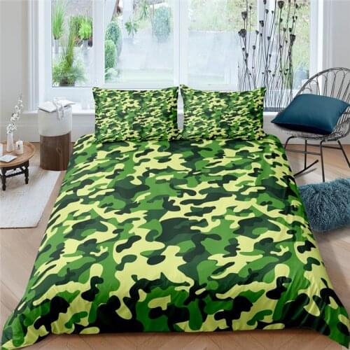 Luxury 3D Camouflage Print Cool Boy Girl Kid Adult Bedding Set Comfortable Duvet Cover Pillowcase Home Textile Queen/King Size