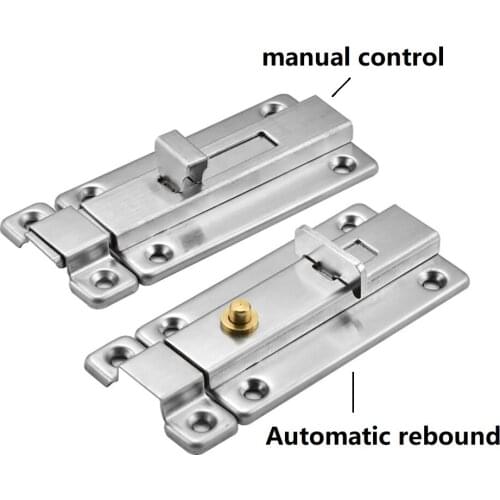 5pcs/lot Stainless Steel Hardware Door Lock Barrel Bolt Latch Manual Automatic Spring Latch