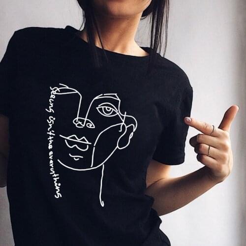 Seeing Isn't The Everythings Graphic T-shirt Abstract Funny Line Drawn Face Print Tees Tops Unisex Women Sarcastic Humor Tshirt